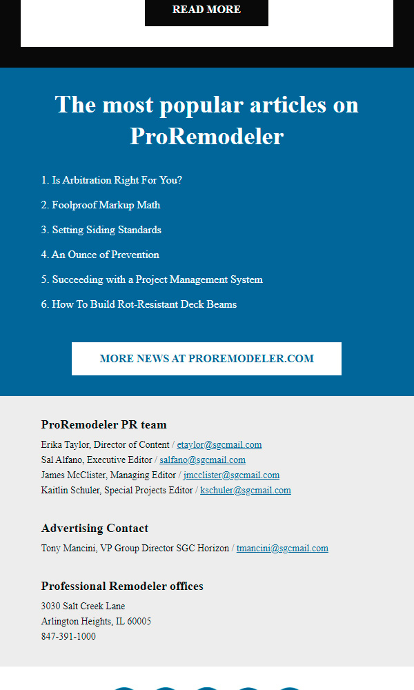 ProRemodeler Daily Post Email Newsletter
