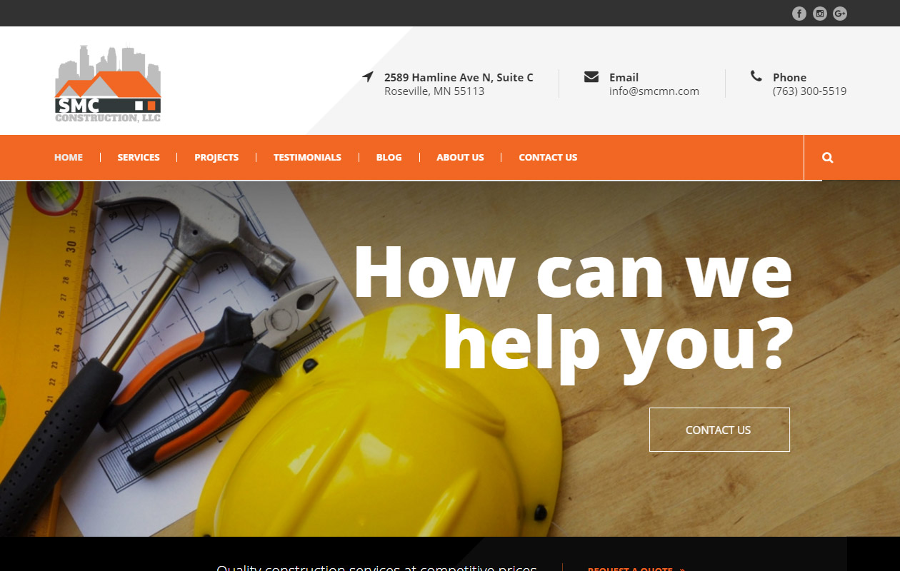 SMC Construction WordPress Website