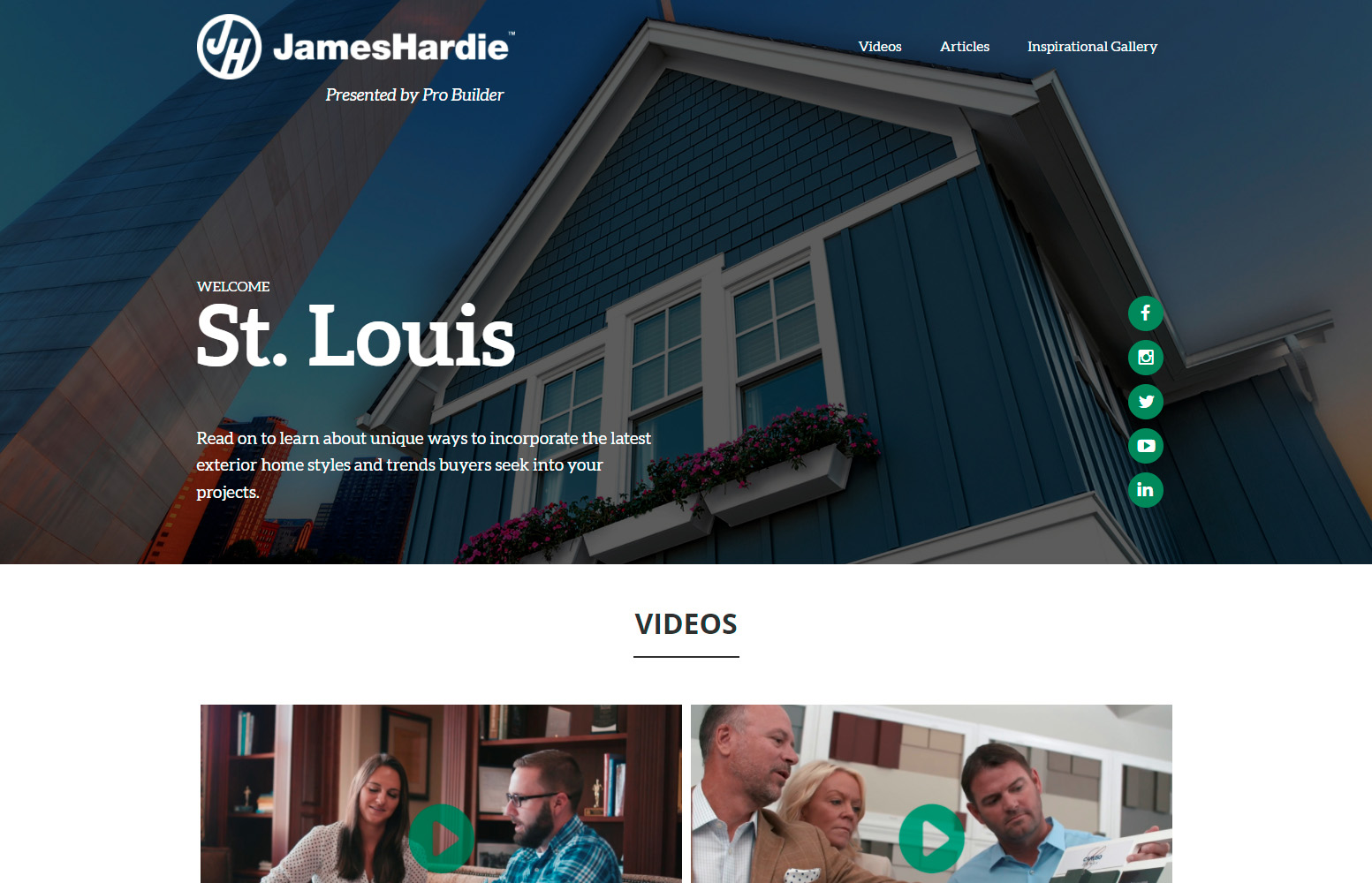 James Hardie ProBuilder Branded City Microsites